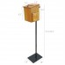 FixtureDisplays®MDF Metal Donation Box Floor Stand Lobby Foyer Tithes & Offering Suggestion Collection Ballot Box 11065+12151